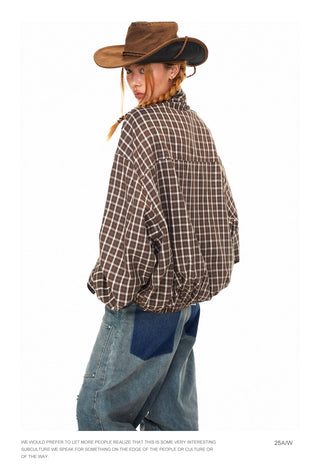 Double Zipper Plaid Jacket