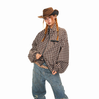 Double Zipper Plaid Jacket