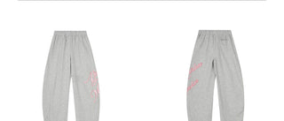 Rhinestone Printed Wide-Leg Pants