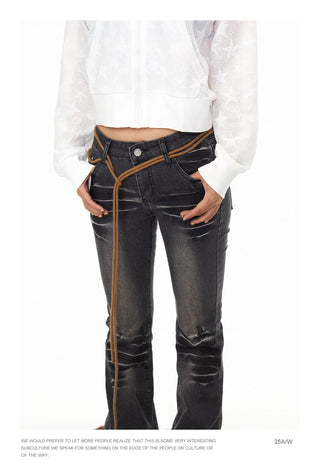 Retro Washed-Out Flared Jeans