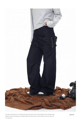 Fake Double Waist Jeans