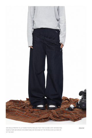 Fake Double Waist Jeans