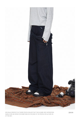 Fake Double Waist Jeans