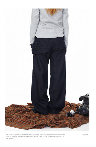 Fake Double Waist Jeans