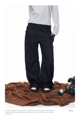 Fake Double Waist Jeans