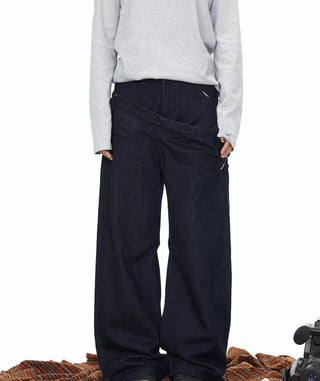Fake Double Waist Jeans