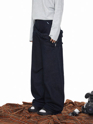 Fake Double Waist Jeans
