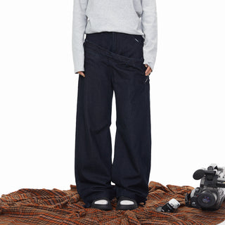 Fake Double Waist Jeans