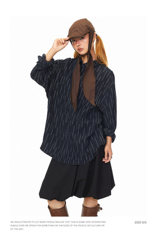 Vertical Striped Loose Shirt