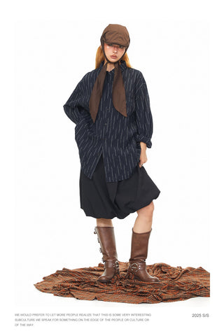Vertical Striped Loose Shirt