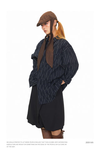 Vertical Striped Loose Shirt