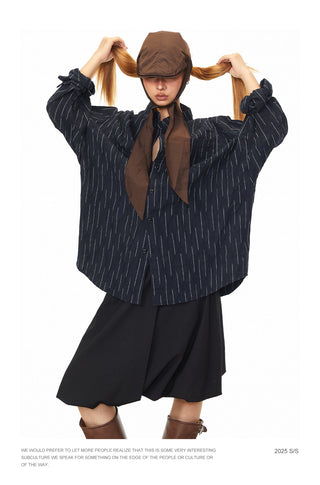 Vertical Striped Loose Shirt