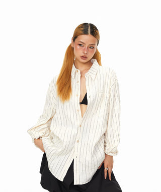 Vertical Striped Loose Shirt