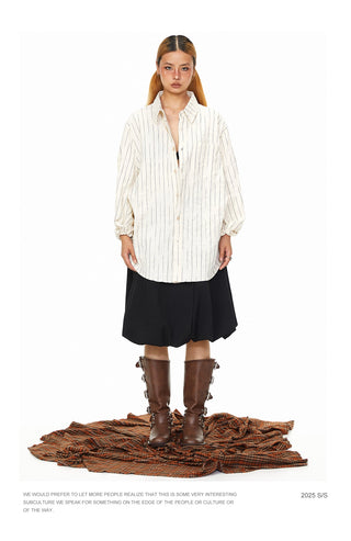 Vertical Striped Loose Shirt