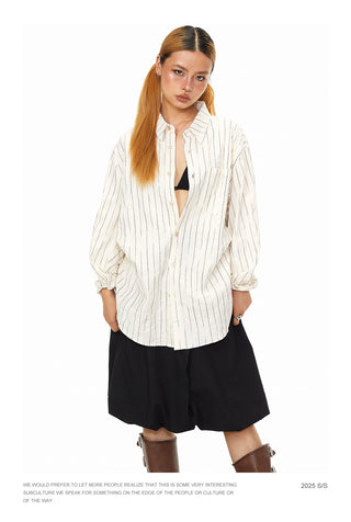Vertical Striped Loose Shirt