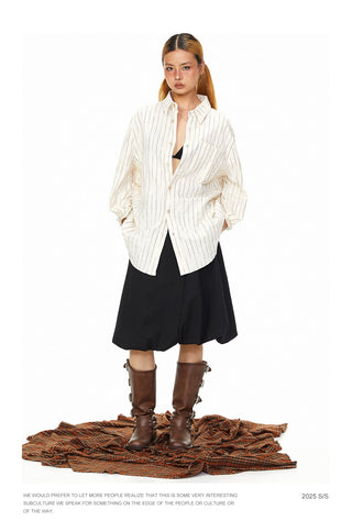Vertical Striped Loose Shirt