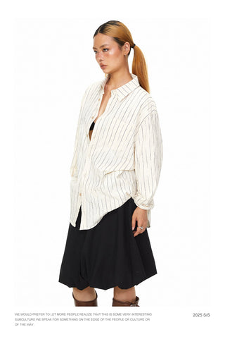 Vertical Striped Loose Shirt
