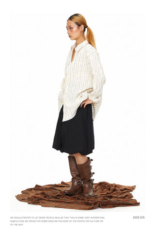 Vertical Striped Loose Shirt