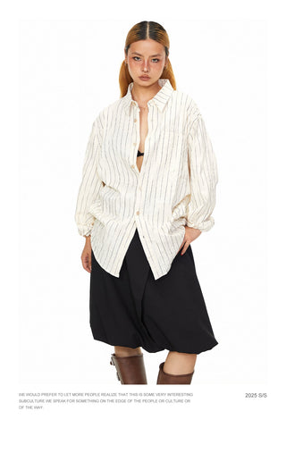 Vertical Striped Loose Shirt