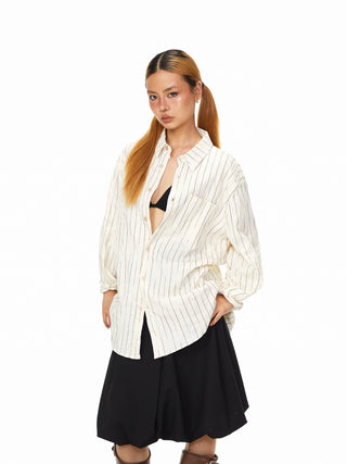 Vertical Striped Loose Shirt