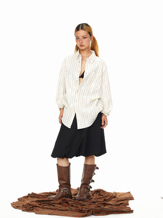 Vertical Striped Loose Shirt