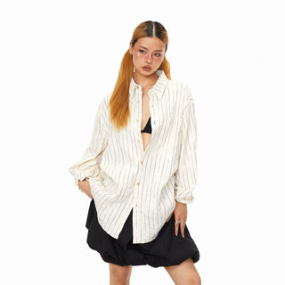 Vertical Striped Loose Shirt