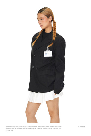 Vertical Striped Lapel Suit