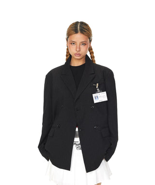 Vertical Striped Lapel Suit