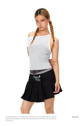 Hollow Mesh Off-Shoulder Top