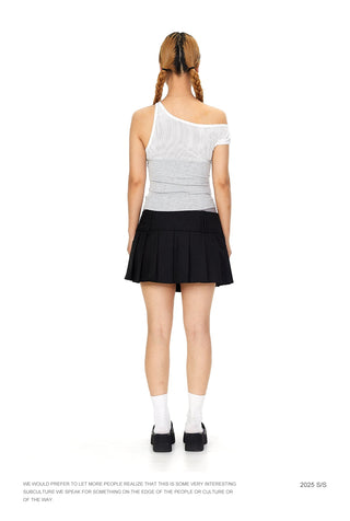 Hollow Mesh Off-Shoulder Top