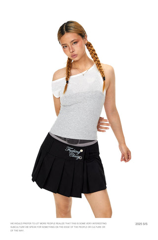 Hollow Mesh Off-Shoulder Top