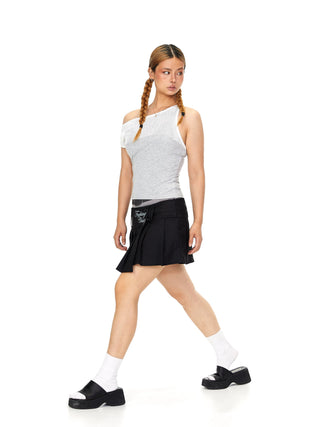 Hollow Mesh Off-Shoulder Top