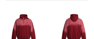 Half Zipper Ripped Hoodie