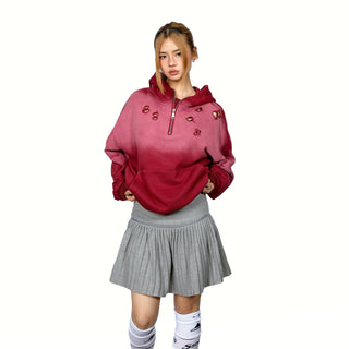 Half Zipper Ripped Hoodie