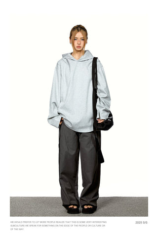 Patchwork Cropped Hooded Sweater