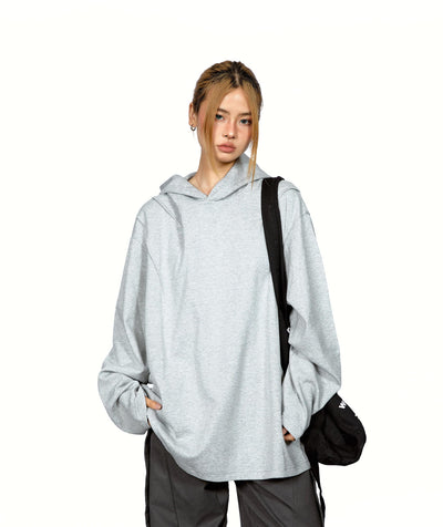 Patchwork Cropped Hooded Sweater