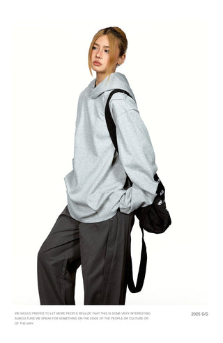 Patchwork Cropped Hooded Sweater