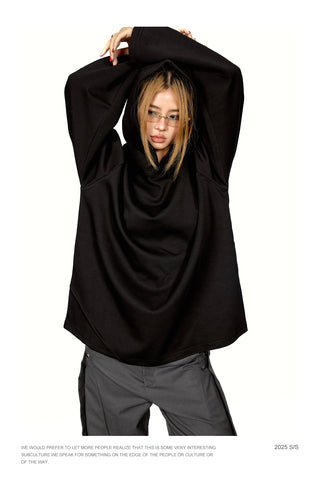 Patchwork Cropped Hooded Sweater