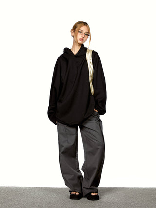 Patchwork Cropped Hooded Sweater