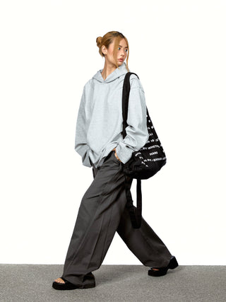 Patchwork Cropped Hooded Sweater