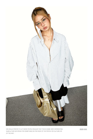 Vertical Striped Texture Shirt