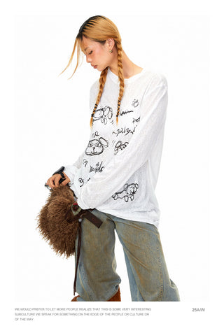 Cartoon Graffiti Print T-Shirt