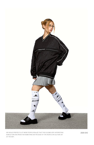 Contrast Letter Print Hoodie