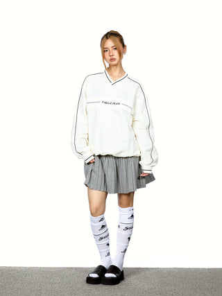 Contrast Letter Print Hoodie
