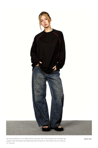 Contrast Thread Round Neck Top