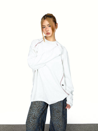 Contrast Thread Round Neck Top
