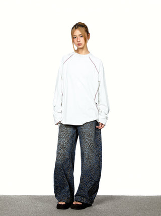 Contrast Thread Round Neck Top
