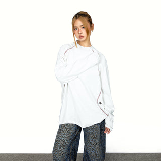 Contrast Thread Round Neck Top