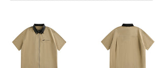 Polo Leather Lapel Top