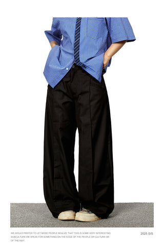 3D Cutting Wide-Leg Pants